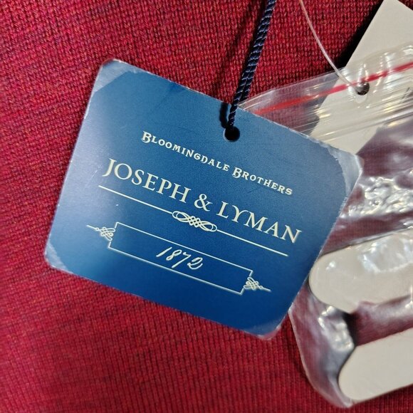 Joseph & Lyman Sweater Mens Large Red 100% Merino Wool Knit Long Sleeve Cozy NWT - Picture 6 of 14